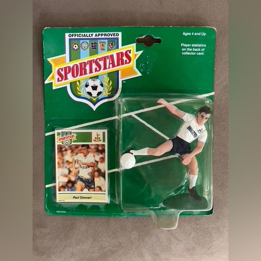 Vintage & Rare Footballer Card & Action Figure: Paul Stewart (Tottenham Hotspur)